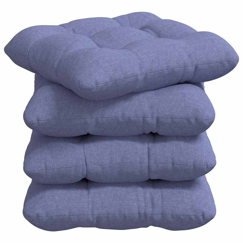 Ülőpárnák 4 pcs Szövet Farmerkék 40 x 40 x 12 cm