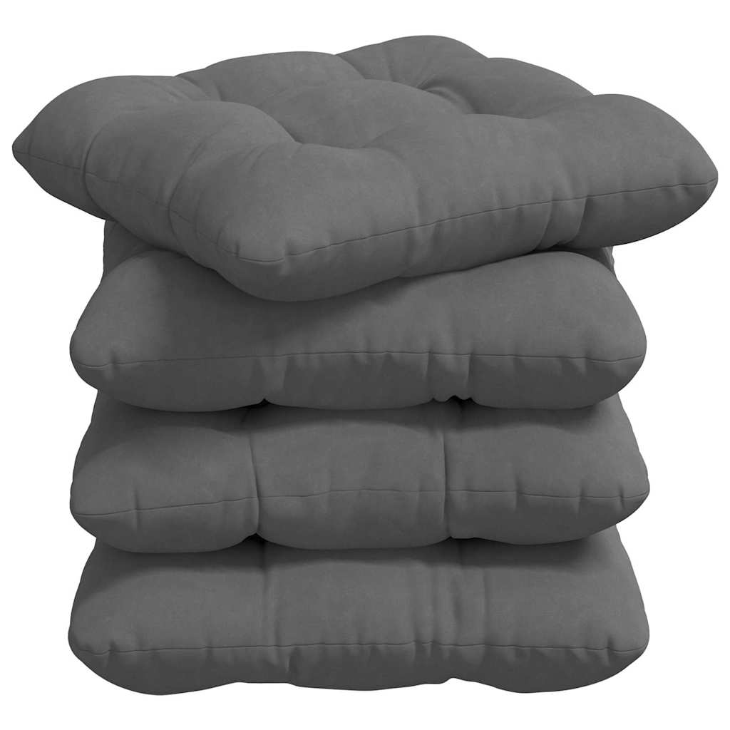 Ülőpárnák 4 pcs Mikroszálas Szövet Sötétszürke 40 x 40 cm