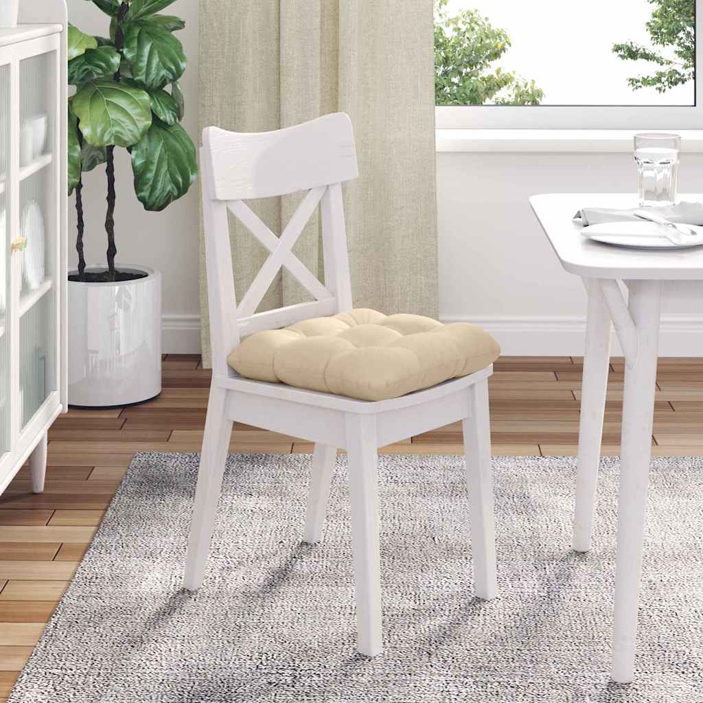 Ülőpárnák 4 pcs Mikroszálas Szövet Krémszínű 40 x 40 cm