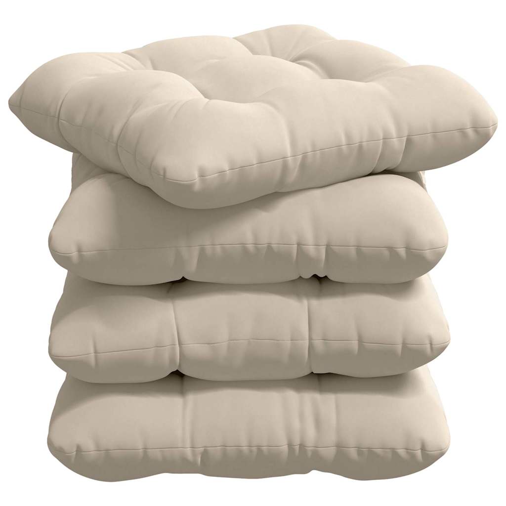 Ülőpárnák 4 pcs Mikroszálas Szövet Bézs 40 x 40 cm