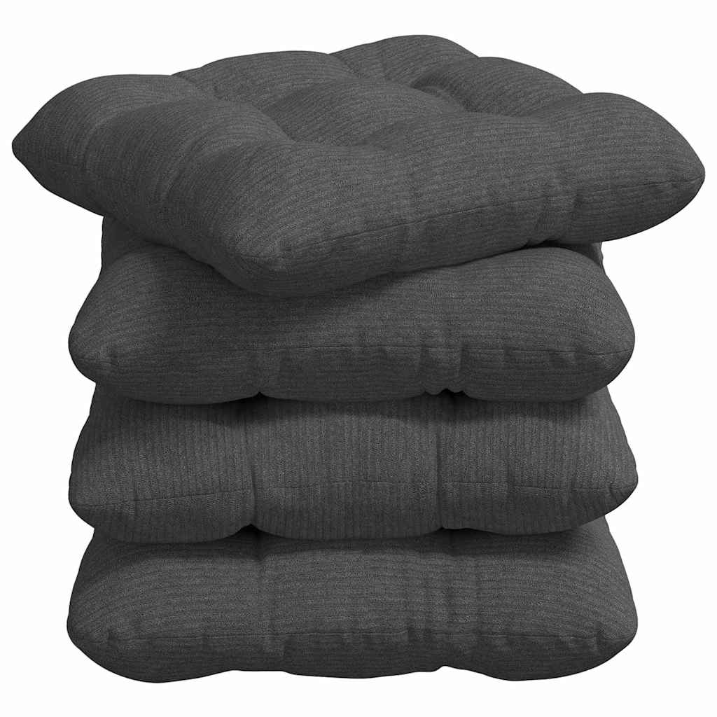 Ülőpárnák 4 pcs Bársonyos szövet Sötétszürke 40 x 40 cm