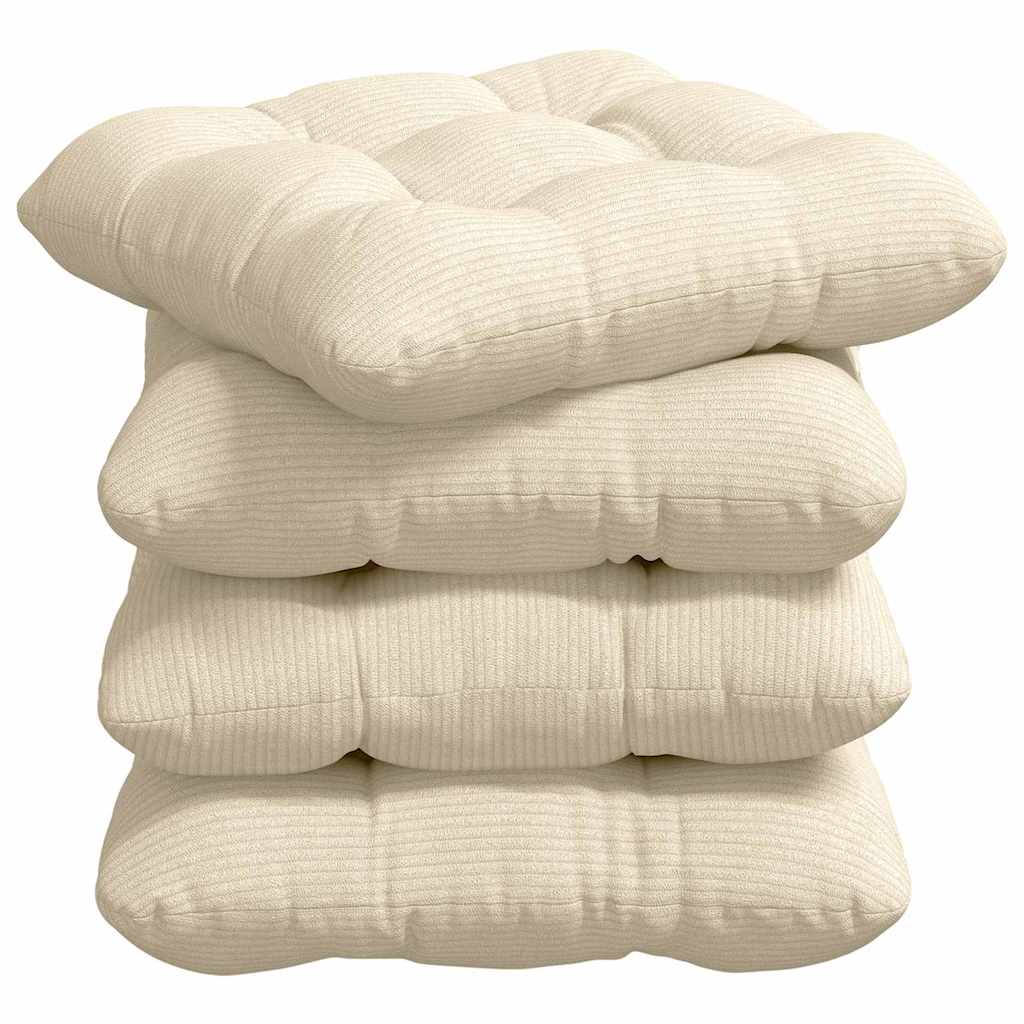 Ülőpárnák 4 pcs Bársonyos szövet Krémszínű 40 x 40 cm