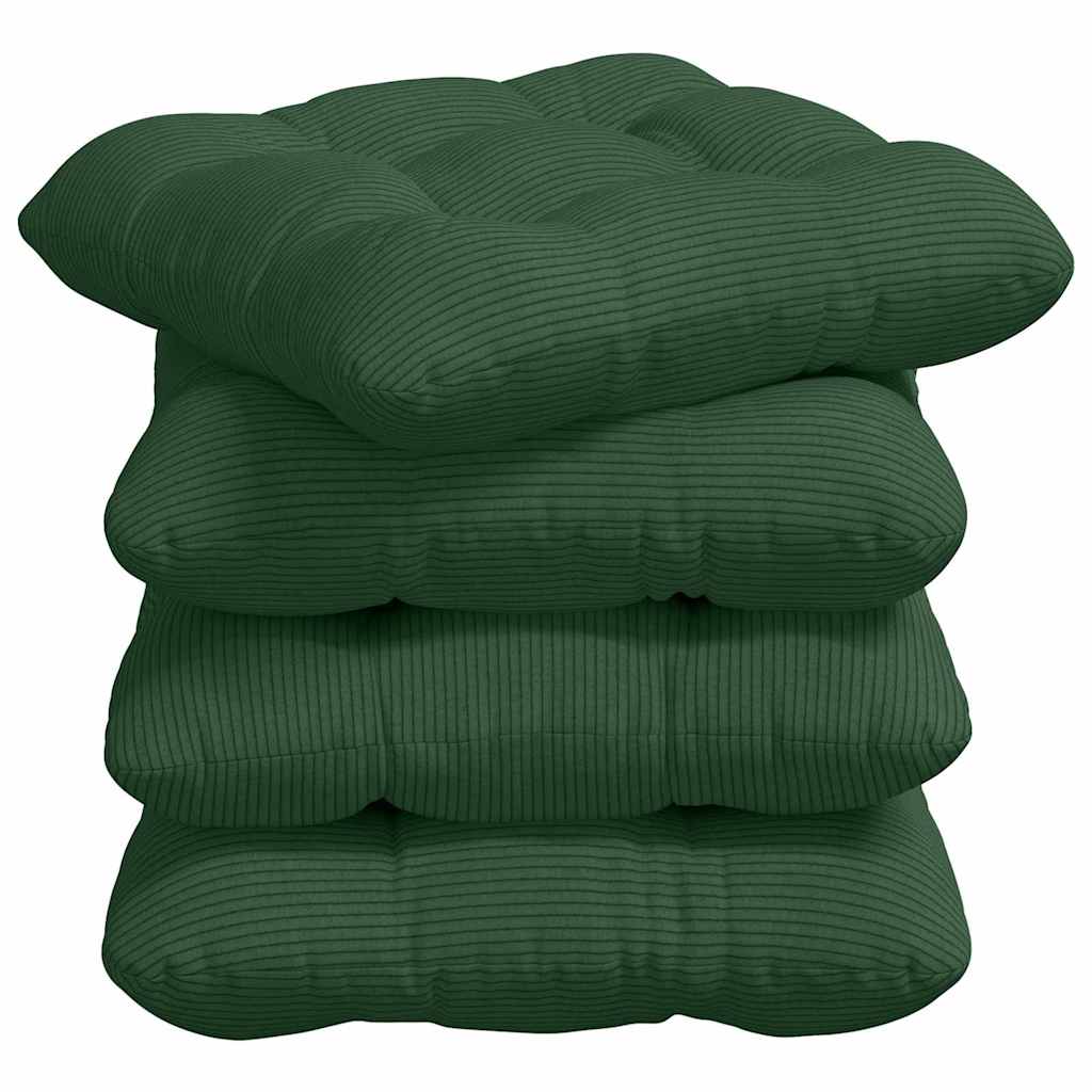 Ülőpárnák 4 pcs Bársonyos szövet Sötétzöld 45 x 45 cm