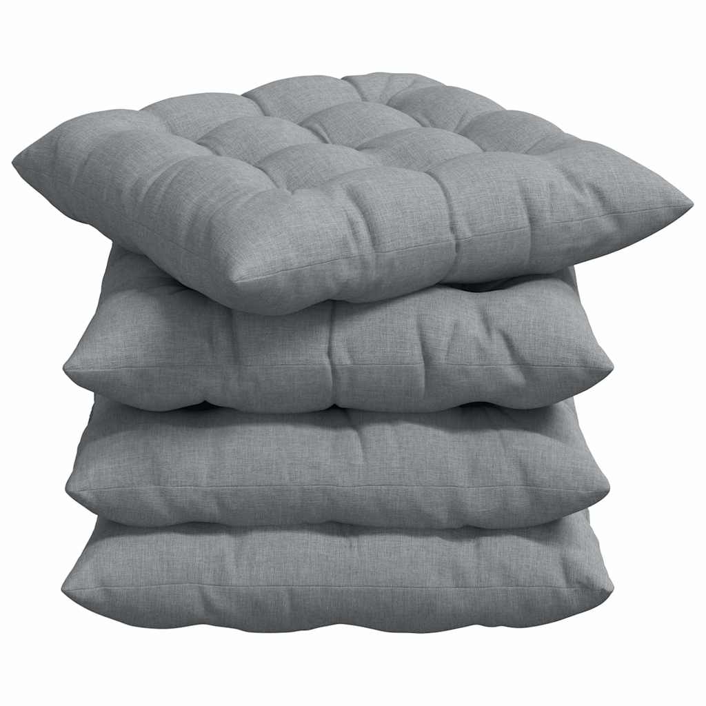 Ülőpárnák 4 pcs Szövet Világosszürke 40 x 40 x 6 cm