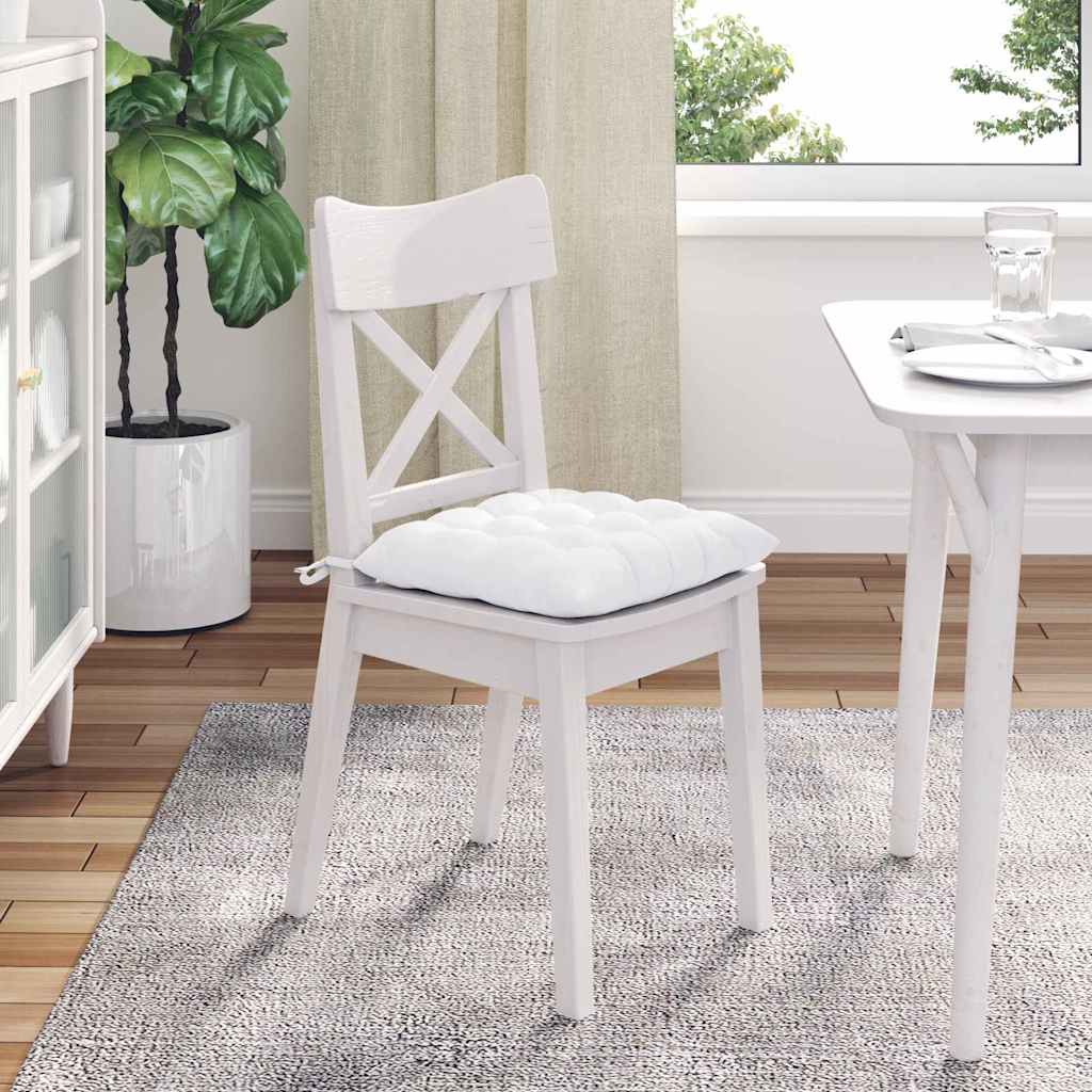 Ülőpárnák 4 pcs Szövet Fehér 40 x 40 x 6 cm