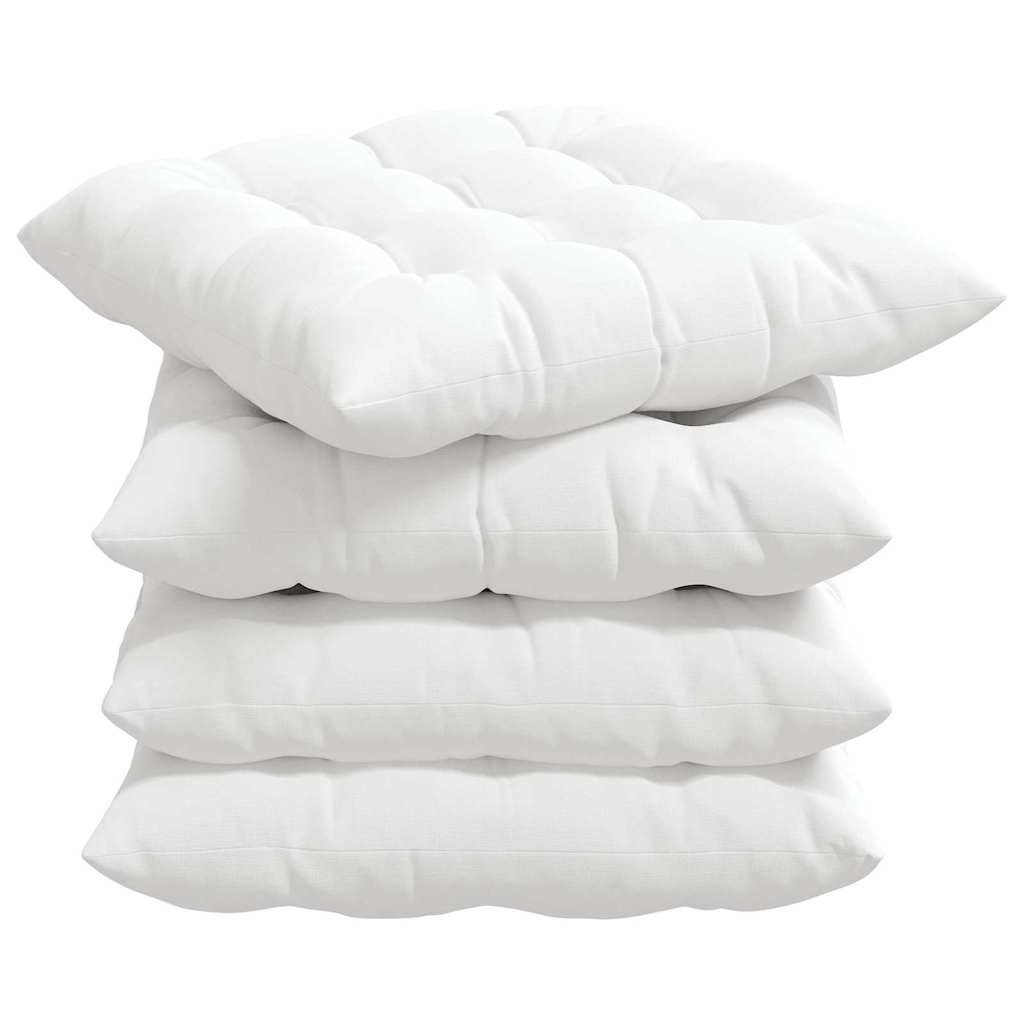 Ülőpárnák 4 pcs Szövet Fehér 40 x 40 x 6 cm
