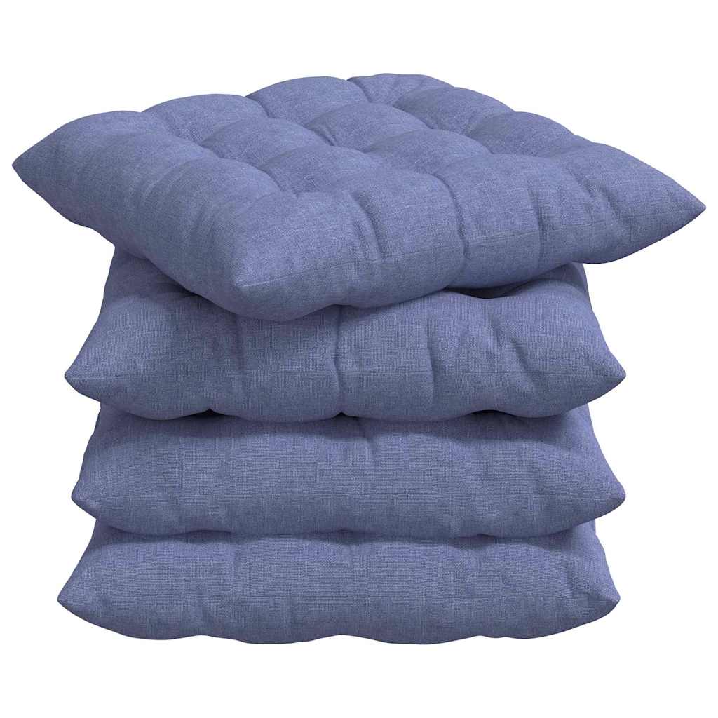 Ülőpárnák 4 pcs Szövet Farmerkék 40 x 40 x 6 cm