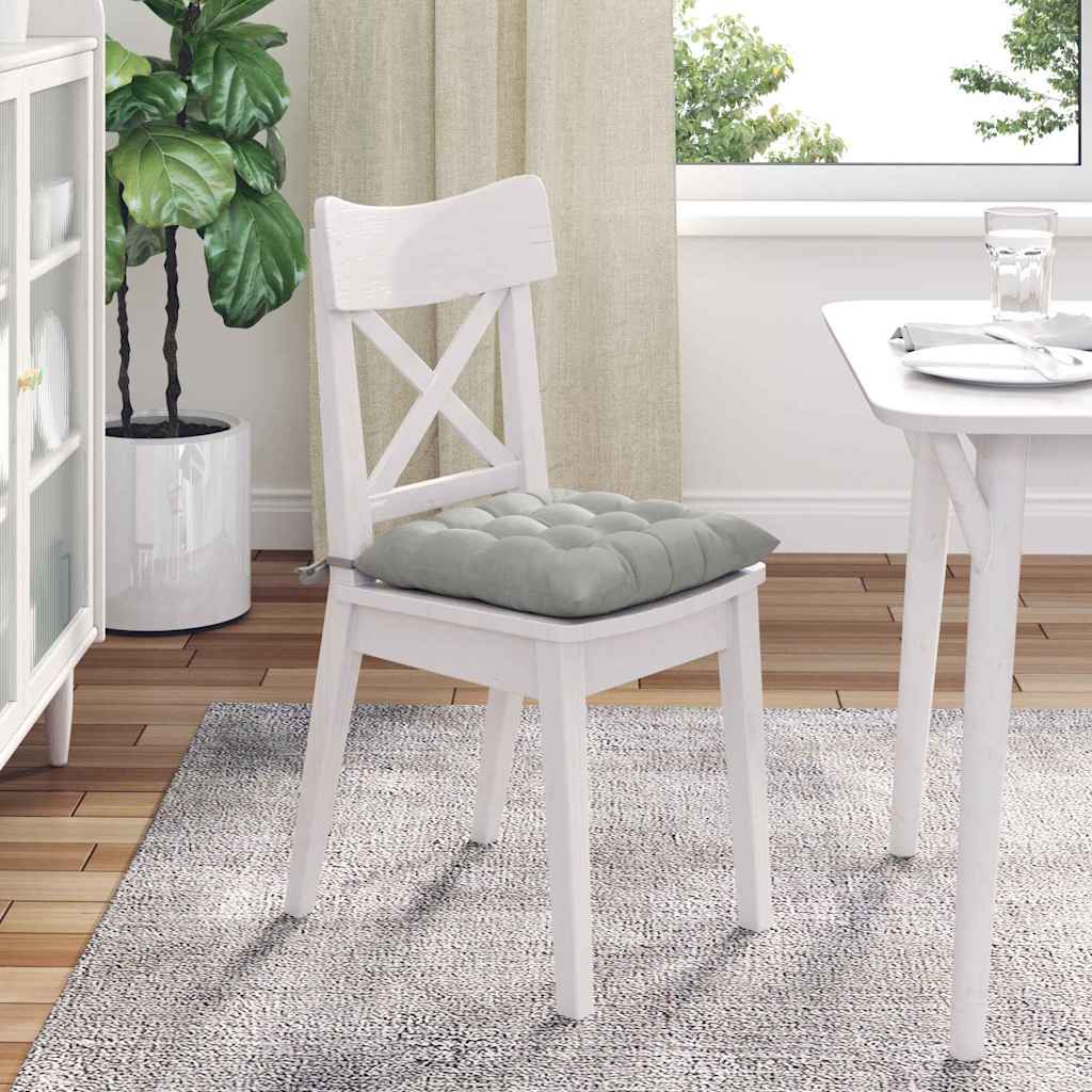 Ülőpárnák 4 pcs Mikroszálas Világosszürke 40 x 40 x 6 cm