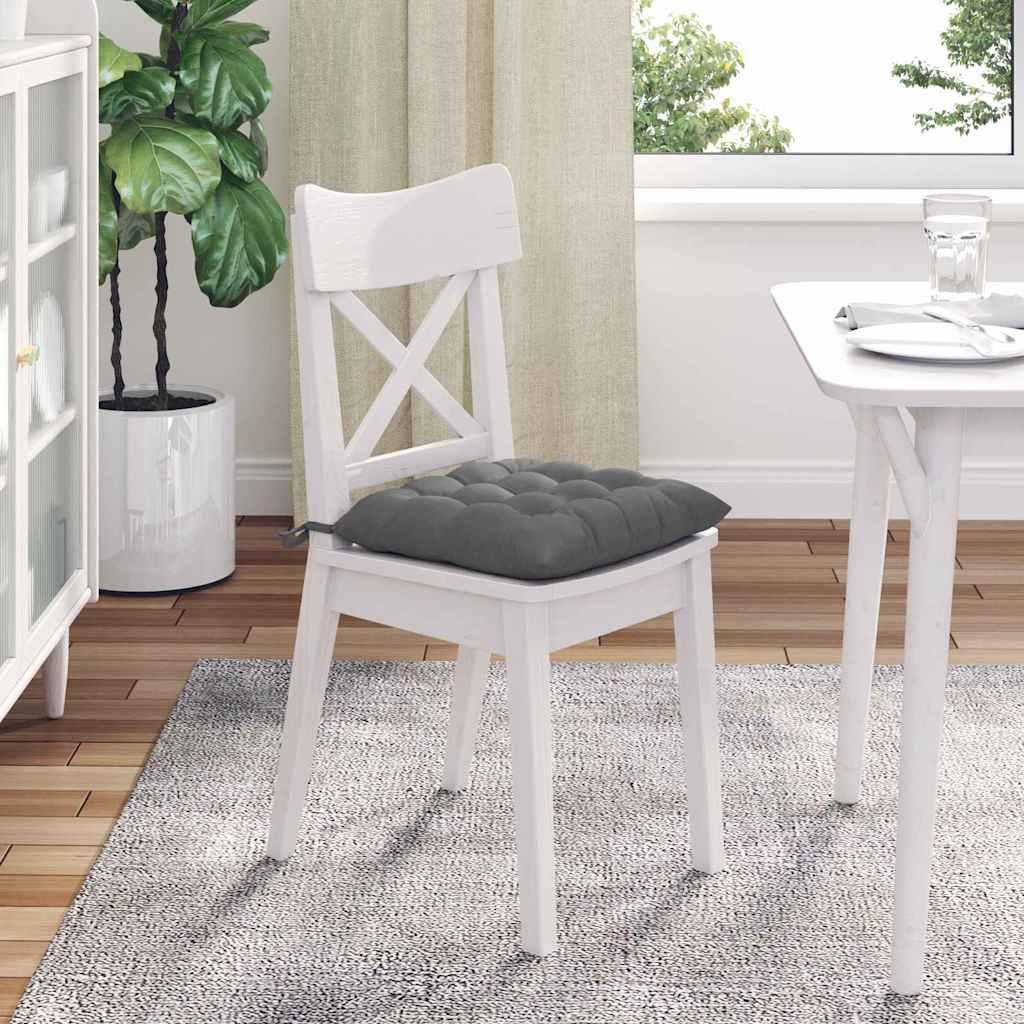 Ülőpárnák 4 pcs Mikroszálas Sötétszürke 40 x 40 x 6 cm