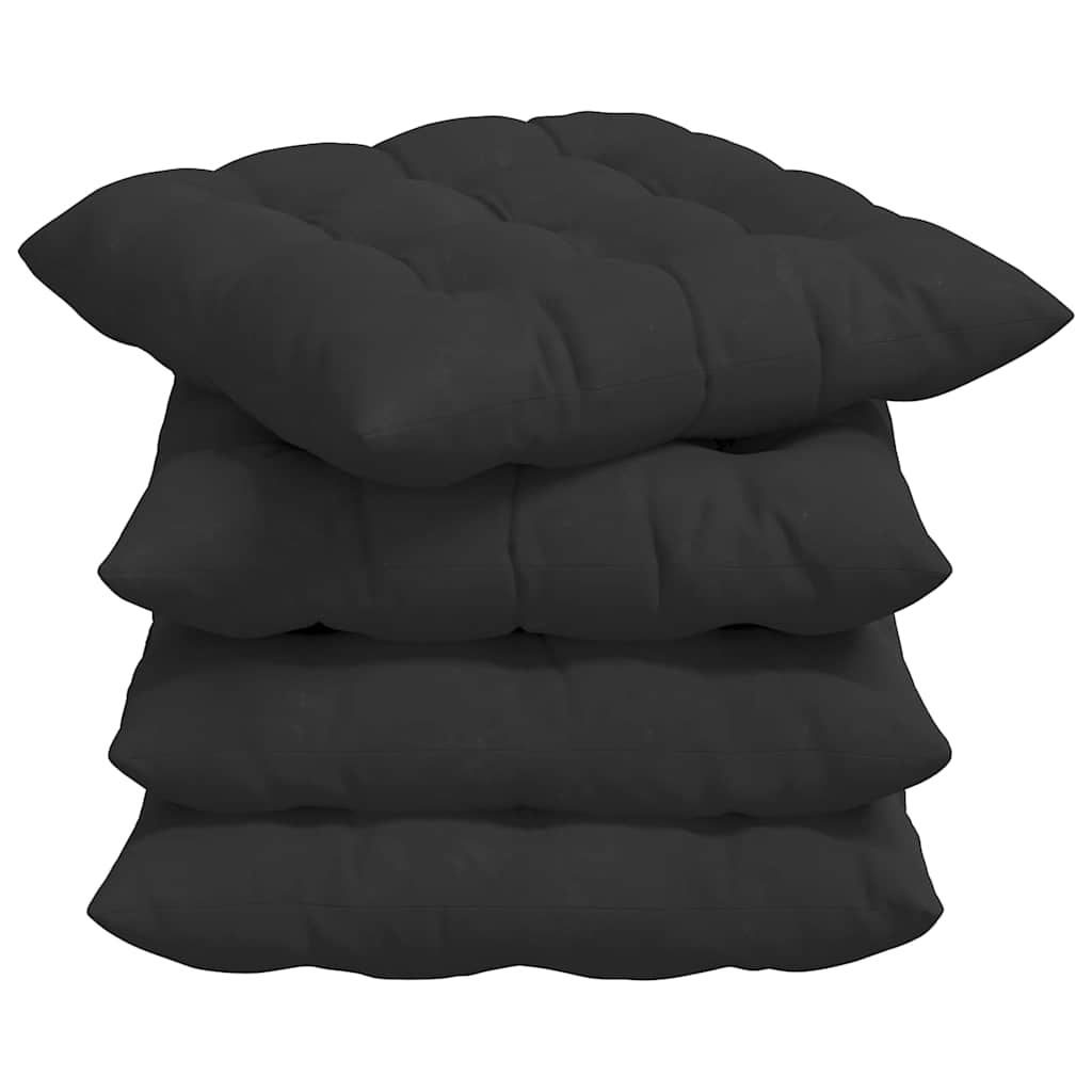 Ülőpárnák 4 pcs Mikroszálas Fekete 40 x 40 x 6 cm