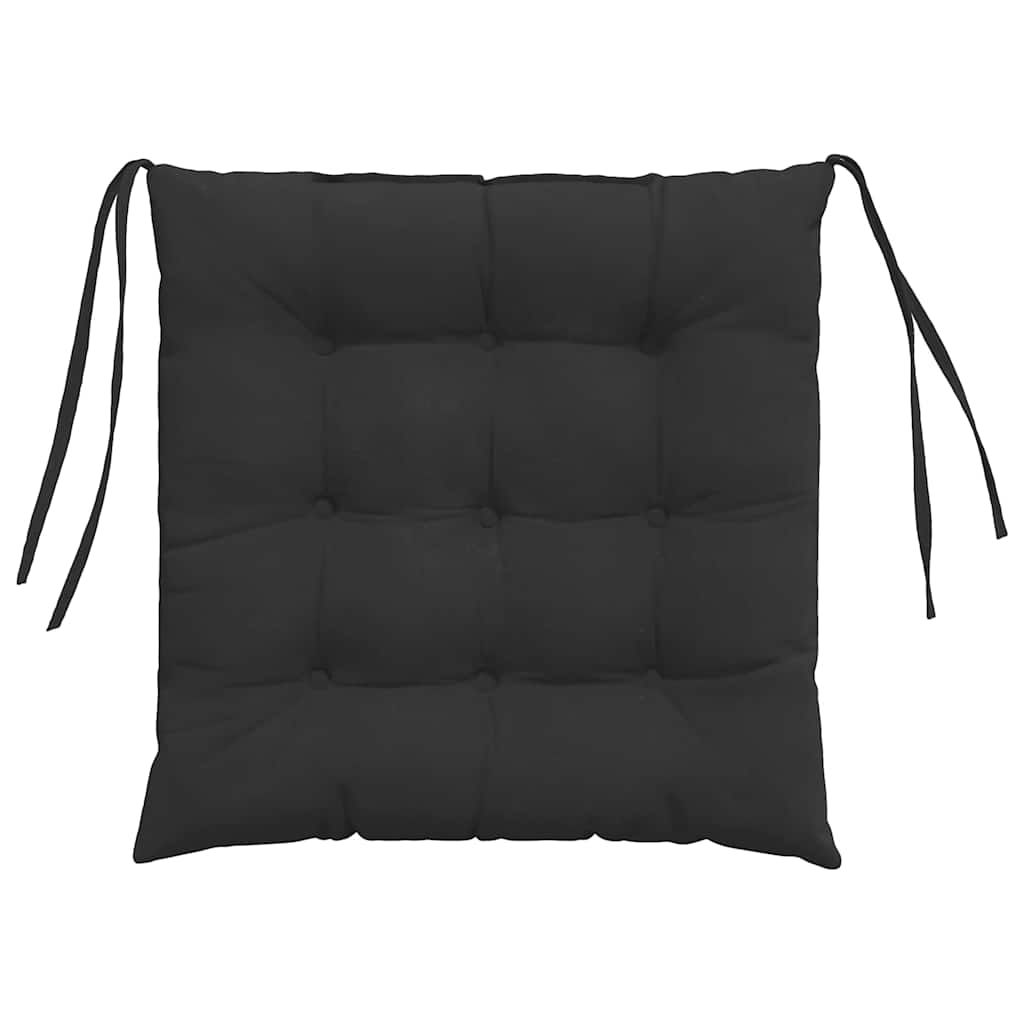 Ülőpárnák 4 pcs Mikroszálas Fekete 40 x 40 x 6 cm