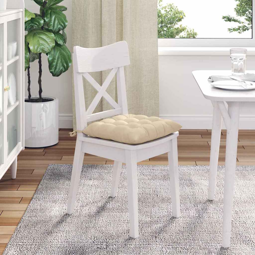 Ülőpárnák 4 pcs Mikroszálas Krémszínű 40 x 40 x 6 cm