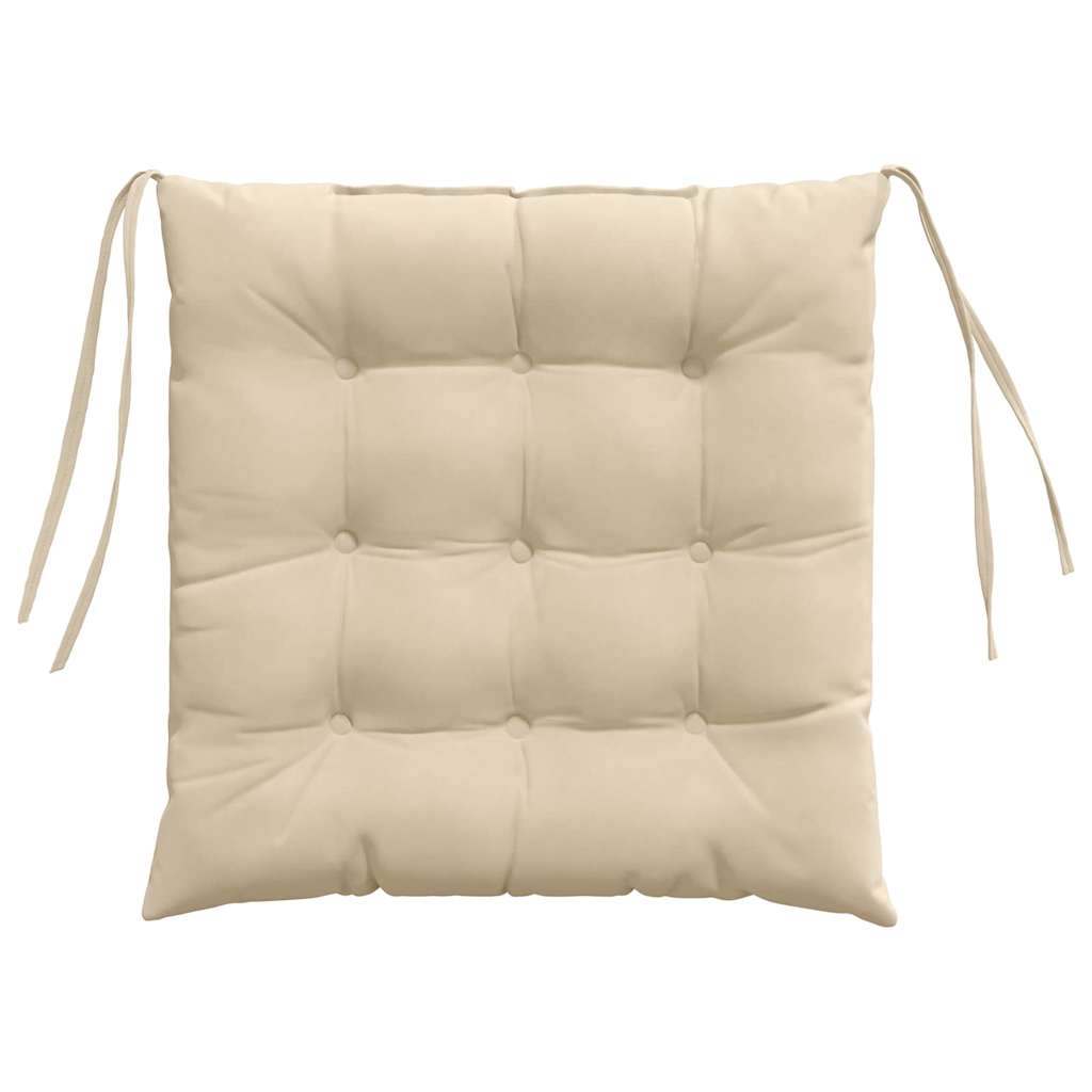 Ülőpárnák 4 pcs Mikroszálas Krémszínű 40 x 40 x 6 cm