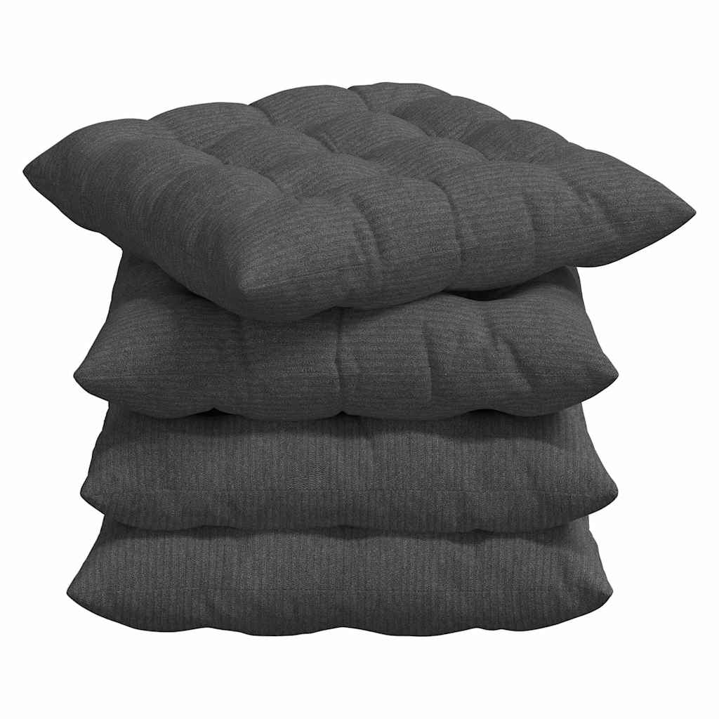 Ülőpárnák 4 pcs Bársonyos szövet Sötétszürke 40 x 40 x 6 cm