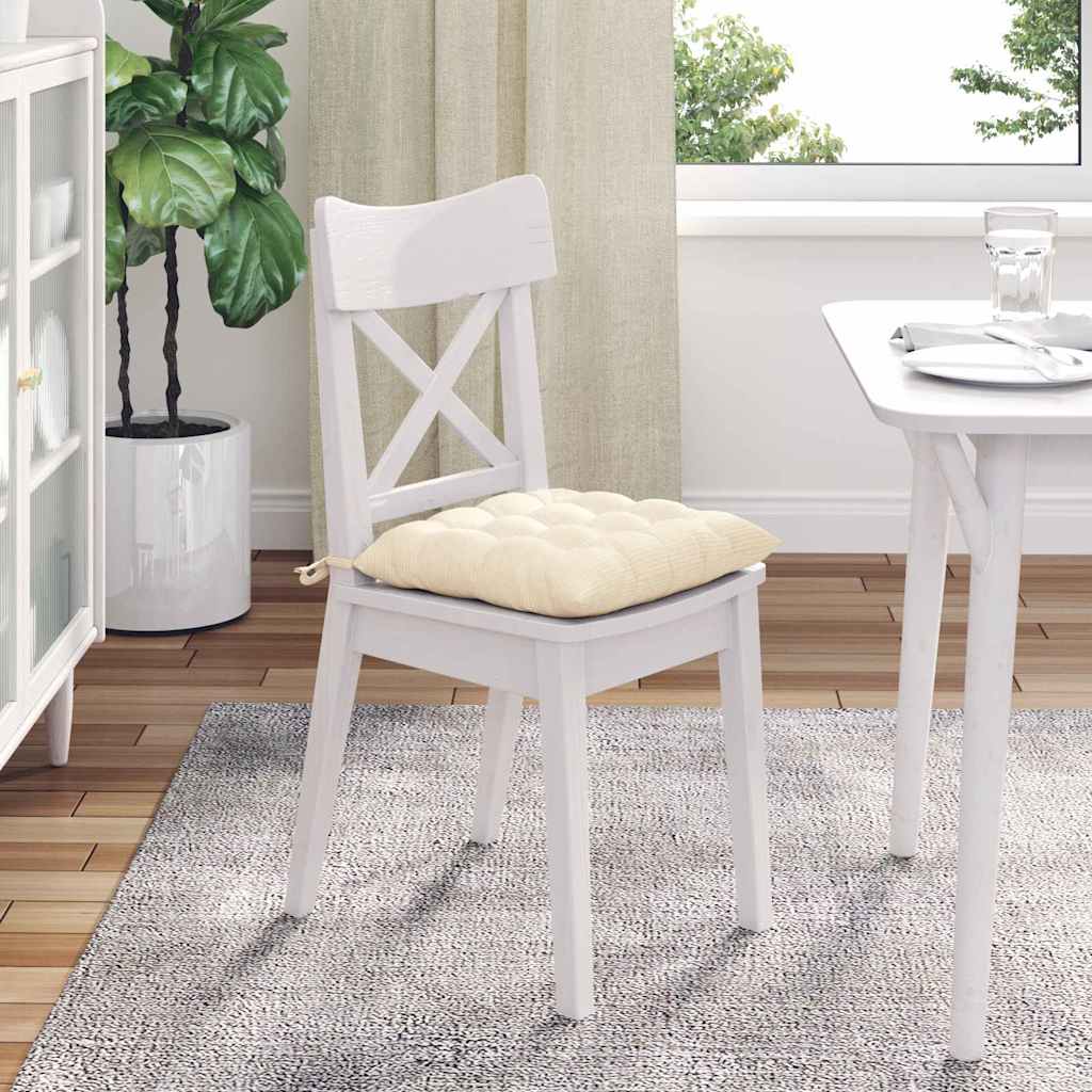 Ülőpárnák 4 pcs Bársonyos szövet Krémszínű 40 x 40 x 6 cm