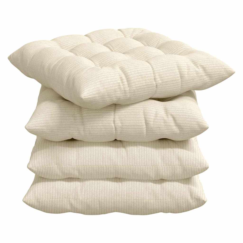 Ülőpárnák 4 pcs Bársonyos szövet Krémszínű 40 x 40 x 6 cm