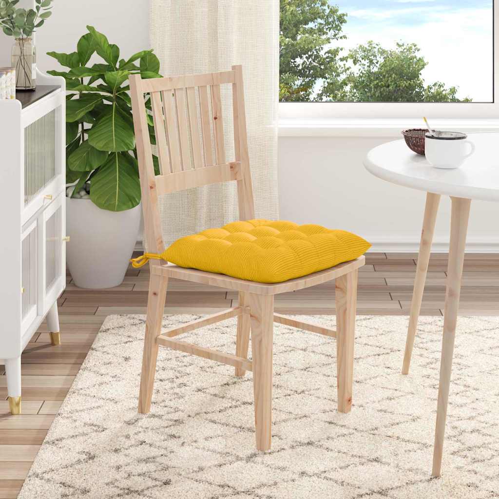 Ülőpárnák 4 pcs Bársonyos szövet Világos sárga 40 x 40 x 6 cm