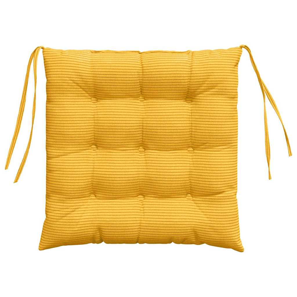 Ülőpárnák 4 pcs Bársonyos szövet Világos sárga 40 x 40 x 6 cm
