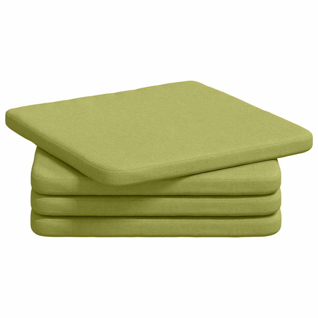 Ülőpárnák 4 pcs Világos zöld 40 x 40 x 3 cm szövet