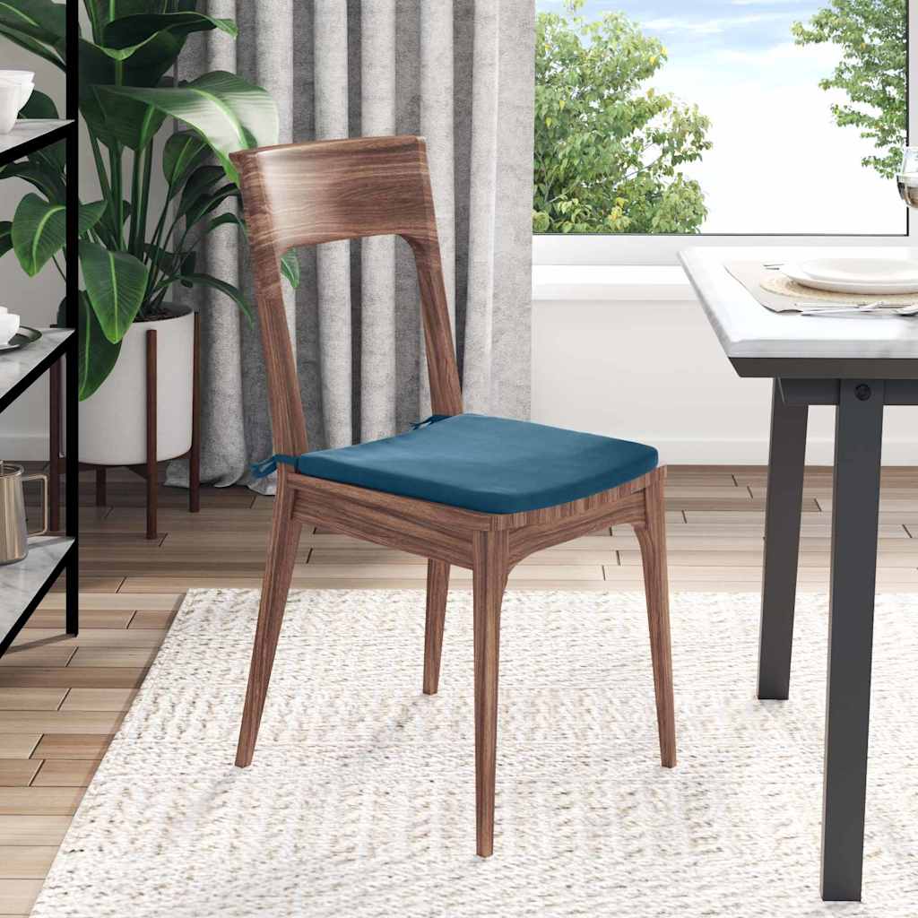 Ülőpárnák 4 pcs Kék 40 x 40 x 3 cm Bársony