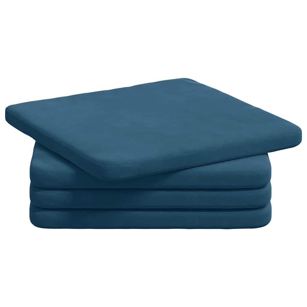 Ülőpárnák 4 pcs Kék 40 x 40 x 3 cm Bársony