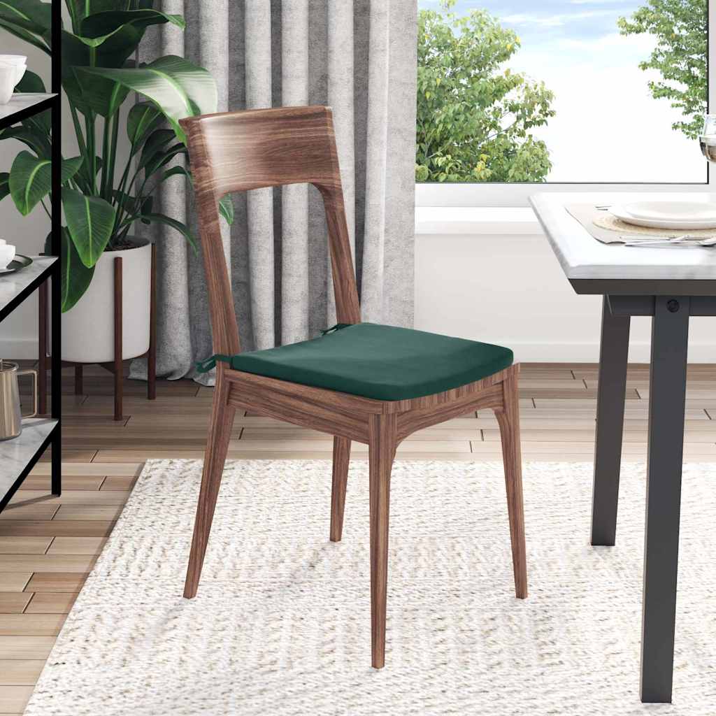 Ülőpárnák 4 pcs Sötétzöld 40 x 40 x 3 cm Bársony