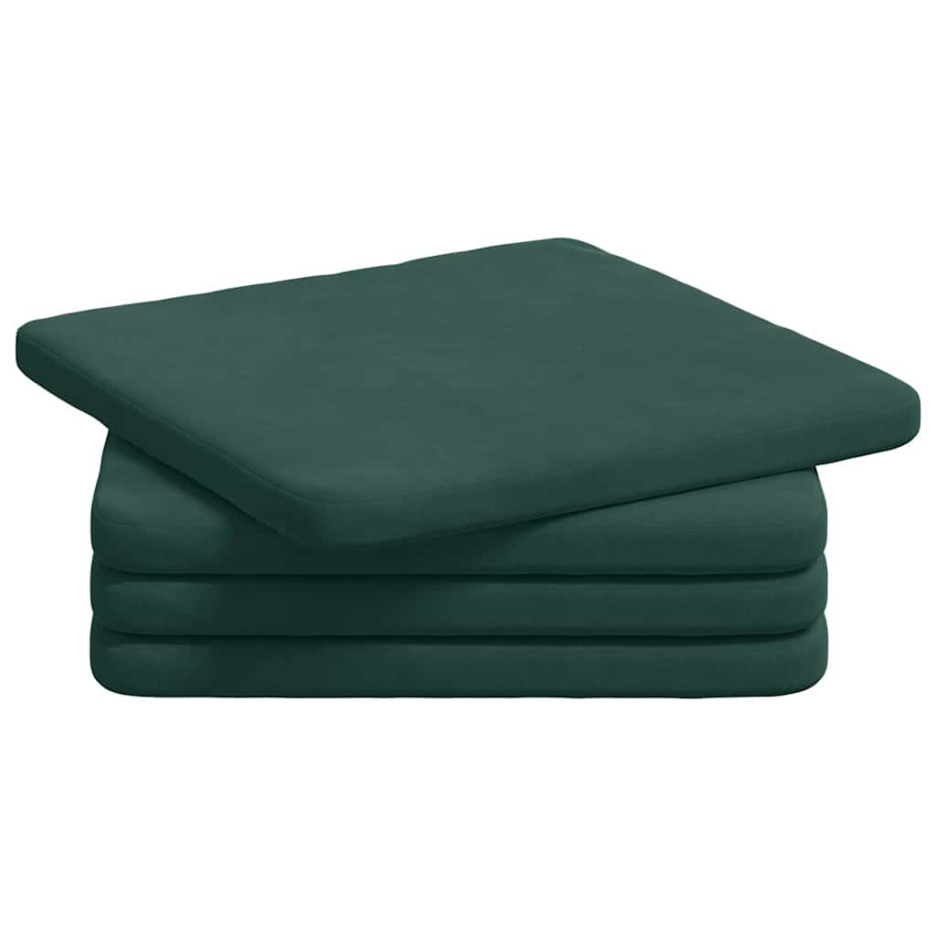 Ülőpárnák 4 pcs Sötétzöld 40 x 40 x 3 cm Bársony