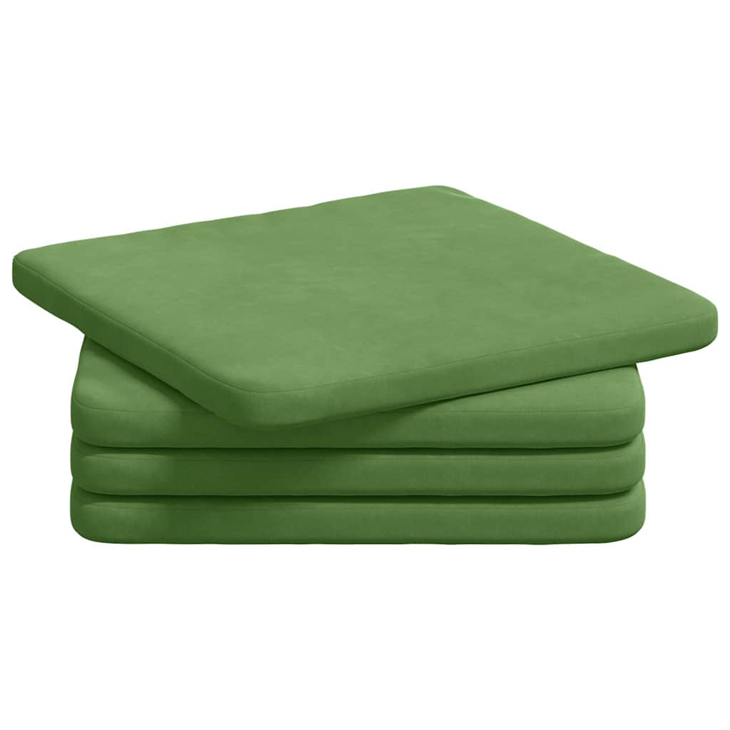 Ülőpárnák 4 pcs Világos zöld 40 x 40 x 3 cm Bársony