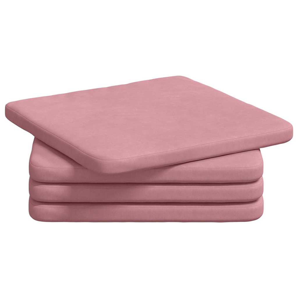 Ülőpárnák 4 pcs Rózsaszín 40 x 40 x 3 cm Bársony