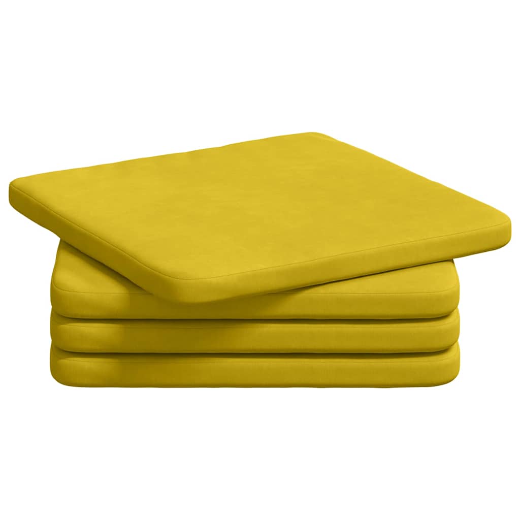 Ülőpárnák 4 pcs Sárga 40 x 40 x 3 cm Bársony