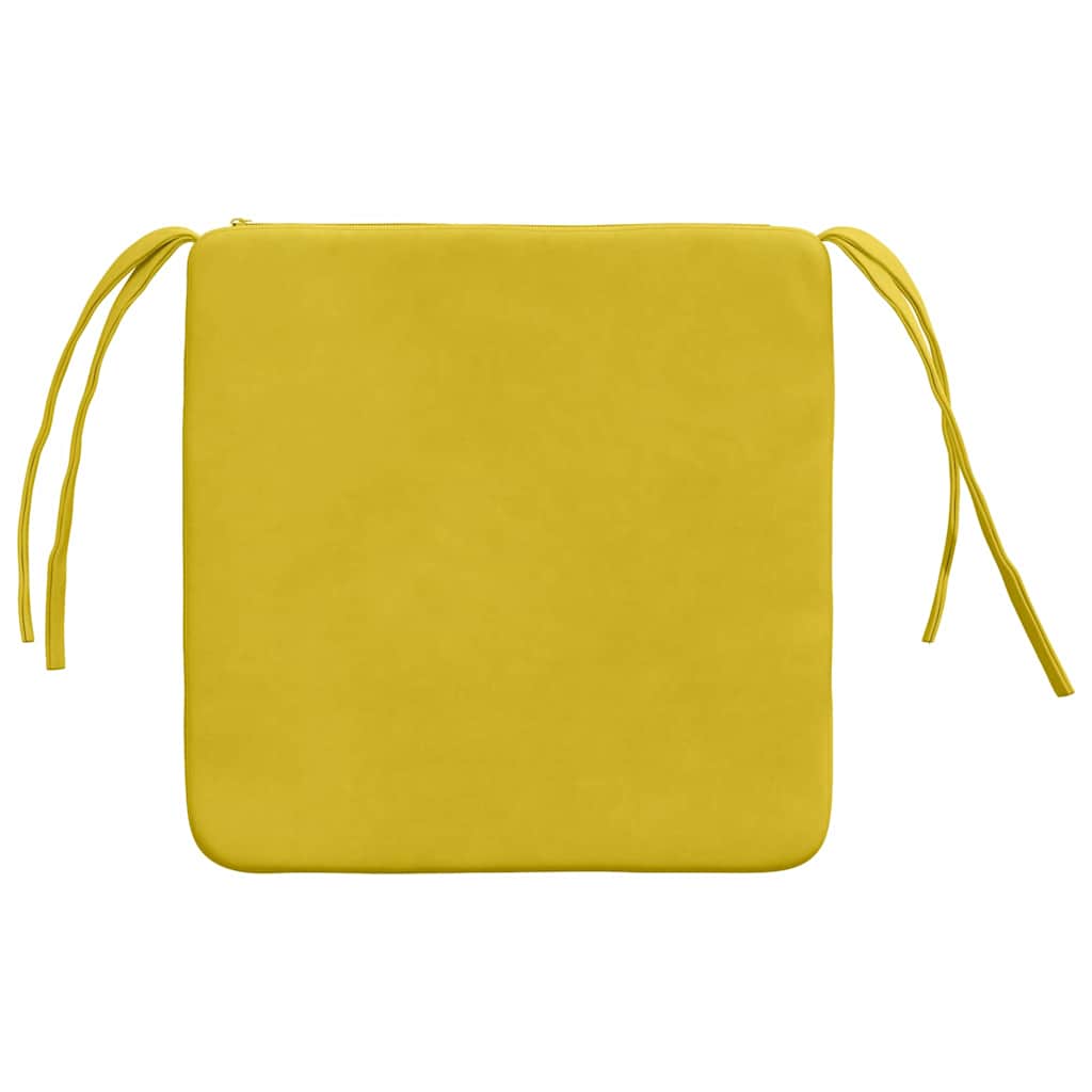 Ülőpárnák 4 pcs Sárga 40 x 40 x 3 cm Bársony