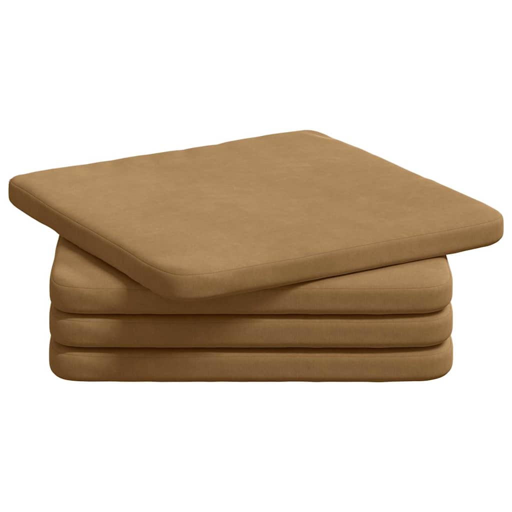 Ülőpárnák 4 pcs Barna 40 x 40 x 3 cm Bársony