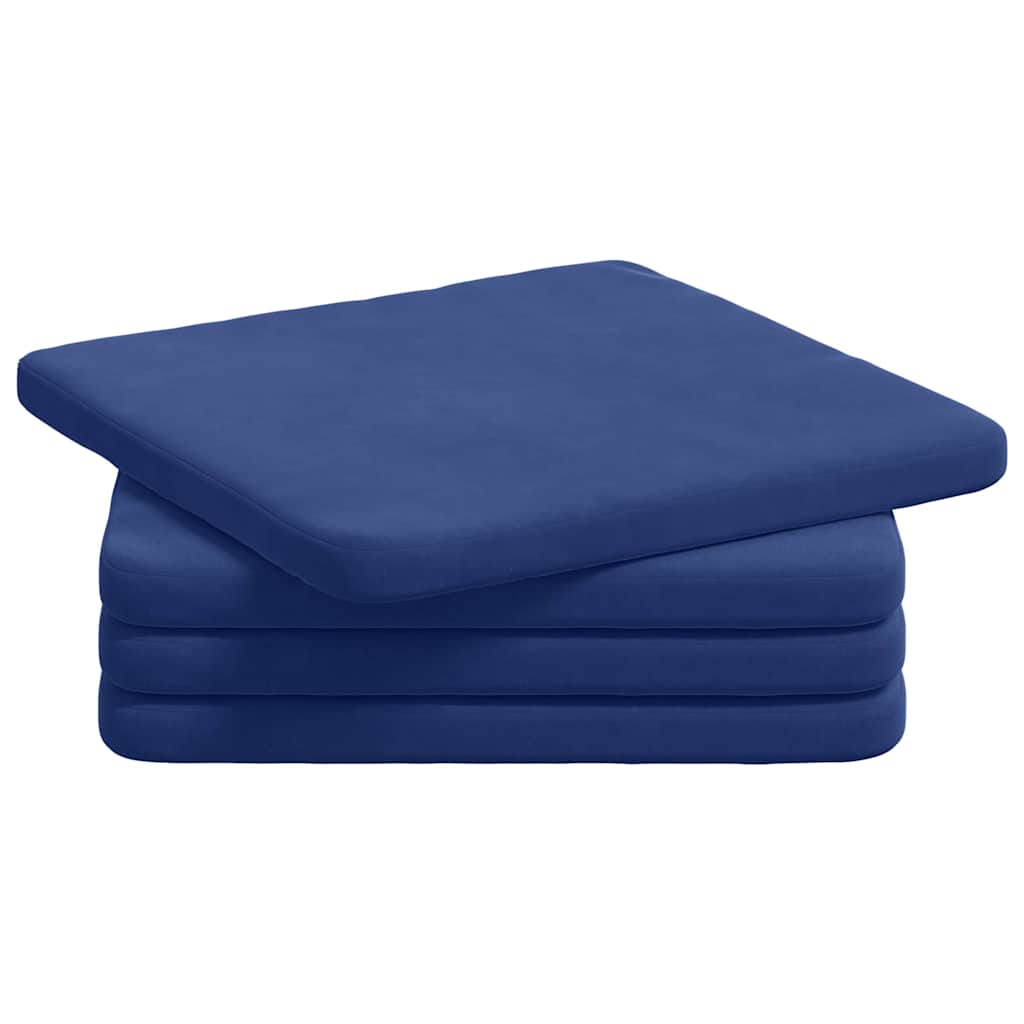 Ülőpárnák 4 pcs Rendőrségi kék 40 x 40 x 3 cm Bársony