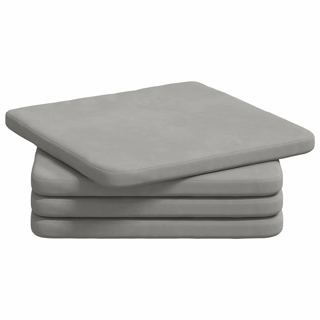 Ülőpárnák 4 pcs Világosszürke 40 x 40 x 3 cm Mikroszálas Szövet