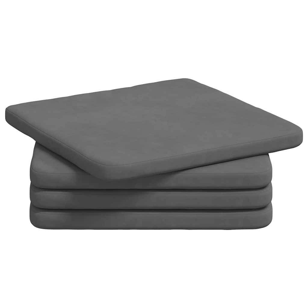 Ülőpárnák 4 pcs Sötétszürke 40 x 40 x 3 cm Mikroszálas Szövet