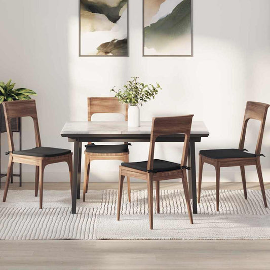 Ülőpárnák 4 pcs Fekete 40 x 40 x 3 cm Mikroszálas Szövet