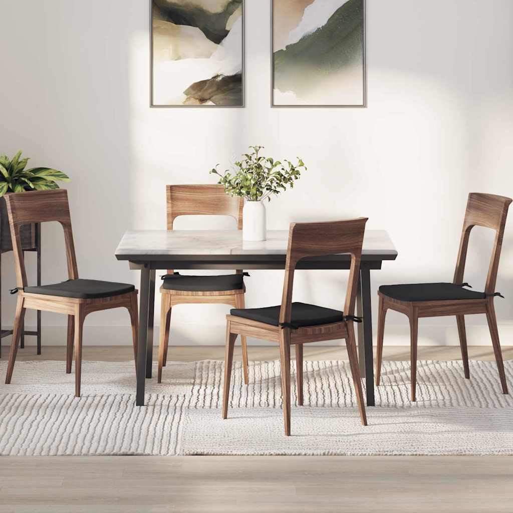 Ülőpárnák 4 pcs Fekete 40 x 40 x 3 cm Mikroszálas Szövet