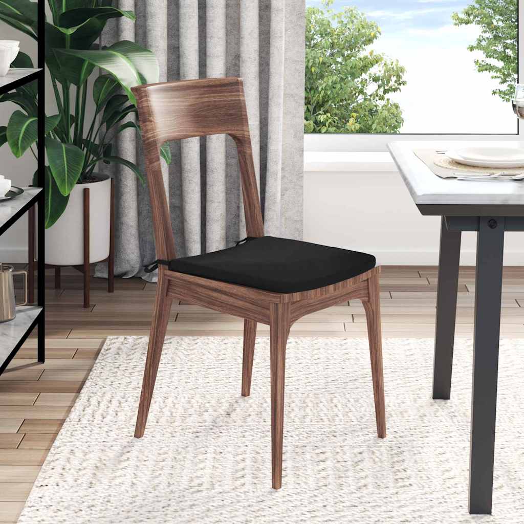 Ülőpárnák 4 pcs Fekete 40 x 40 x 3 cm Mikroszálas Szövet