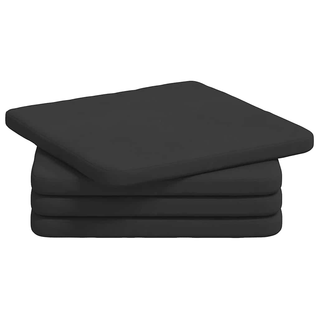 Ülőpárnák 4 pcs Fekete 40 x 40 x 3 cm Mikroszálas Szövet