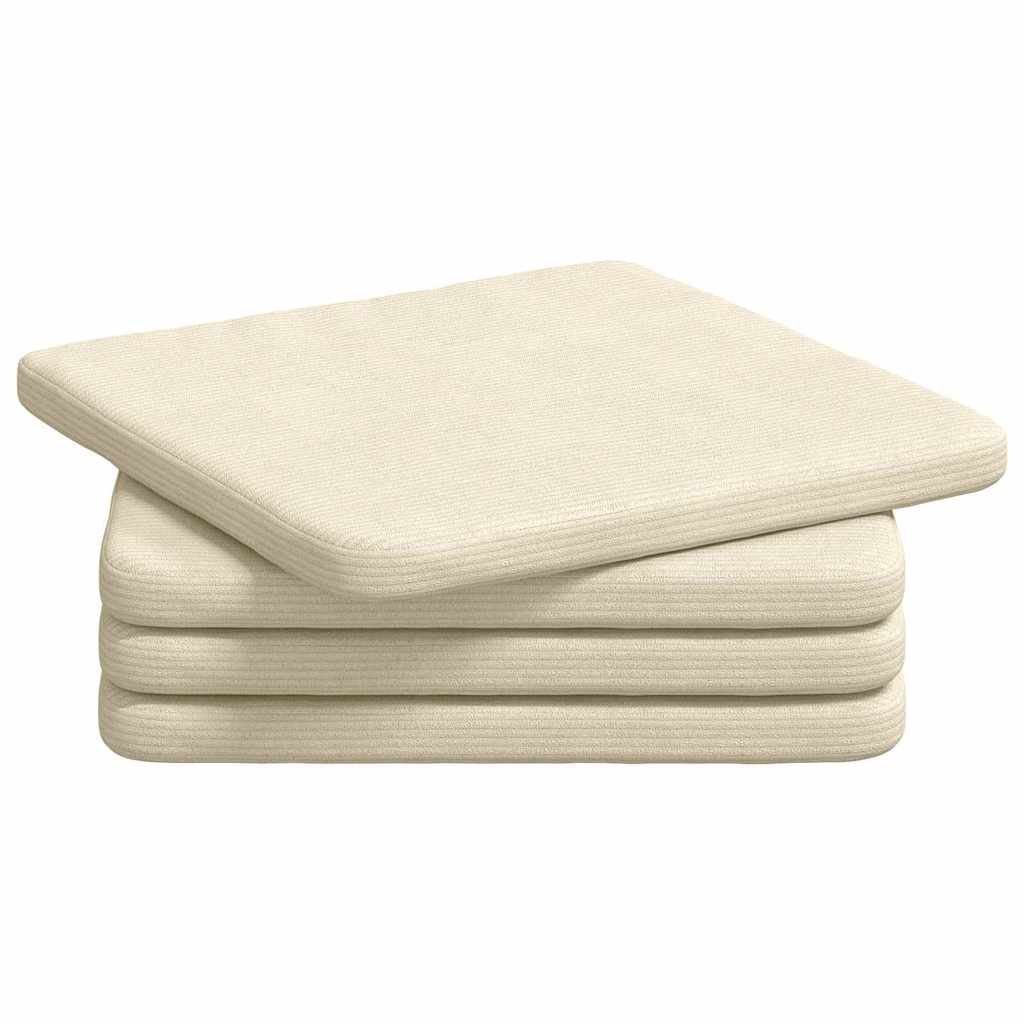 Ülőpárnák 4 pcs Krém 40 x 40 x 3 cm Bársonyos szövet