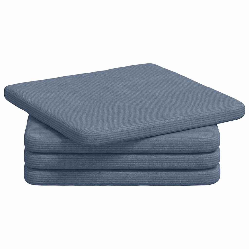 Ülőpárnák 4 pcs Kék 40 x 40 x 3 cm Bársonyos szövet