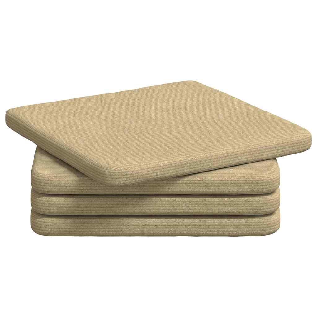 Ülőpárnák 4 pcs Szürke zöld 40 x 40 x 3 cm Bársonyos szövet