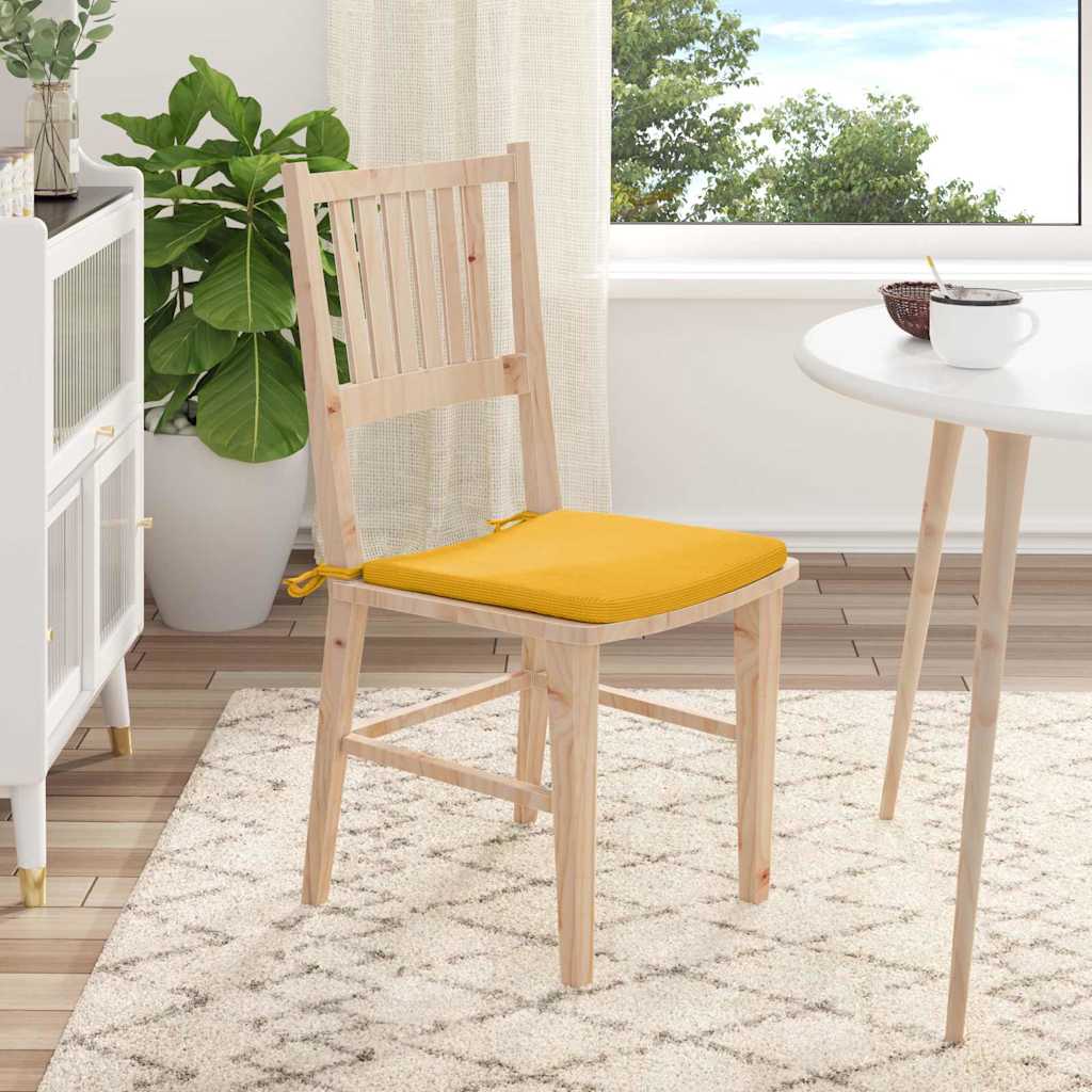 Ülőpárnák 4 pcs Világos sárga 40 x 40 x 3 cm Bársonyos szövet