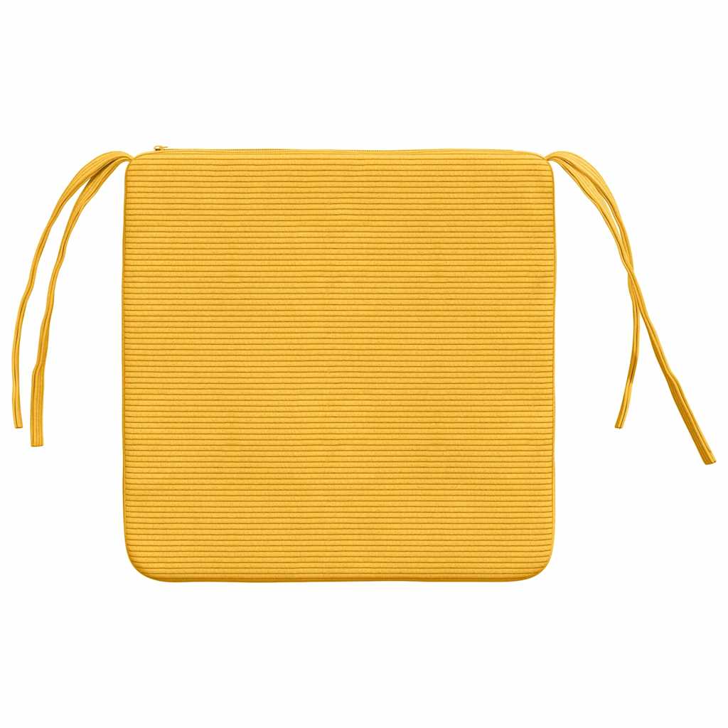 Ülőpárnák 4 pcs Világos sárga 40 x 40 x 3 cm Bársonyos szövet