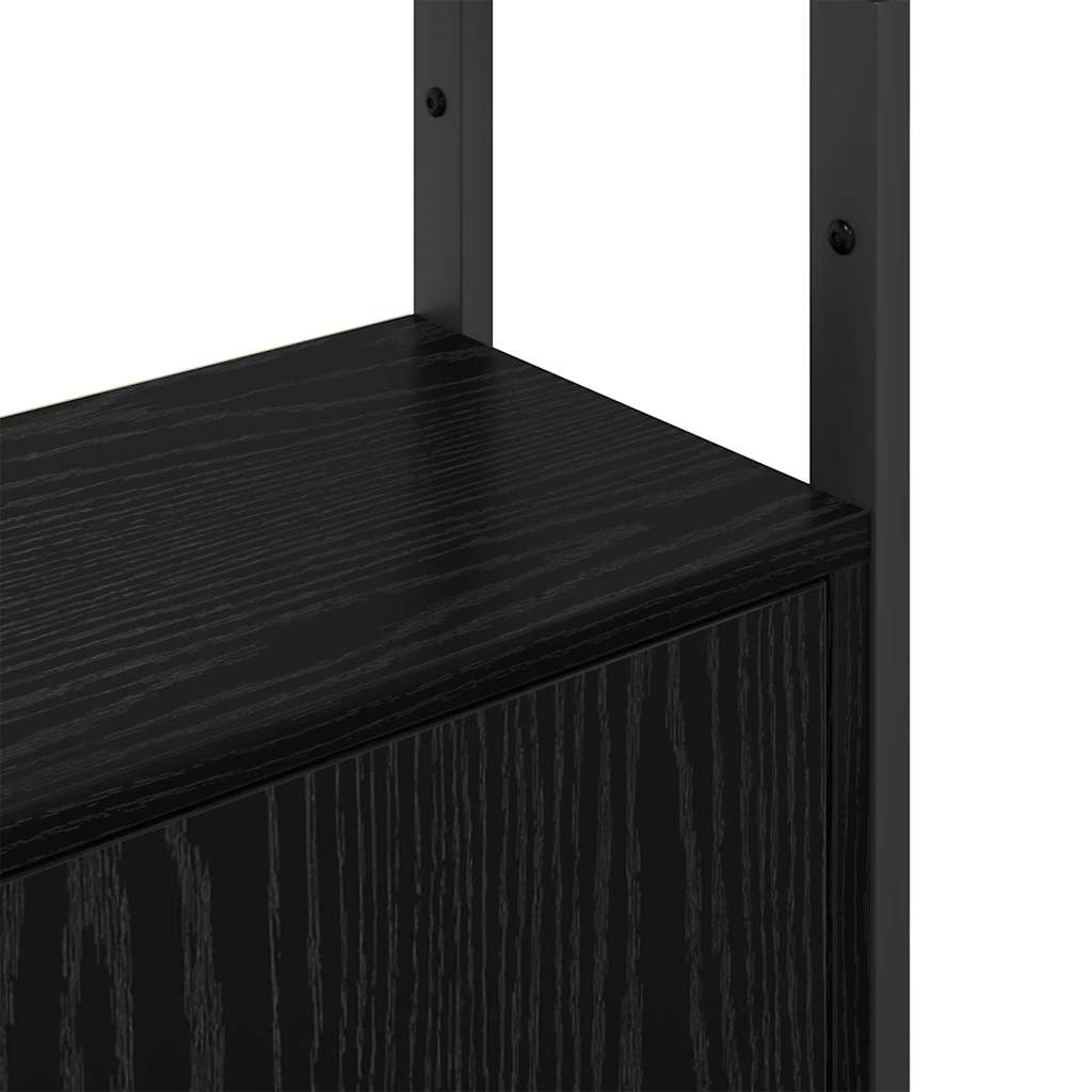Könyvespolc 6 szintes 40 x 24 x 161 cm Szerelt Fa Fekete tölgy