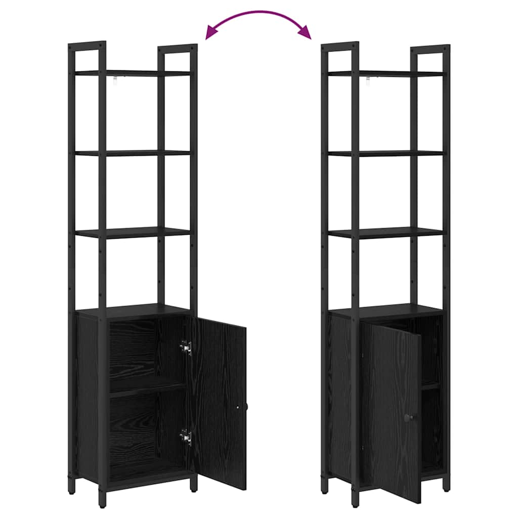 Könyvespolc 6 szintes 40 x 24 x 161 cm Szerelt Fa Fekete tölgy