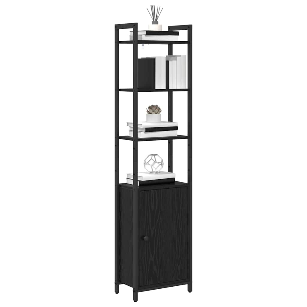 Könyvespolc 6 szintes 40 x 24 x 161 cm Szerelt Fa Fekete tölgy
