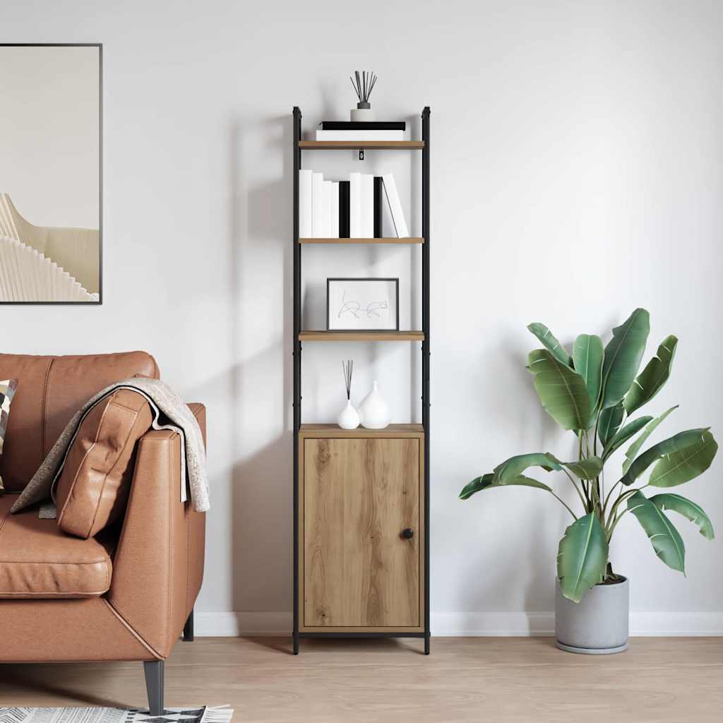 Könyvespolc 6 szintes 40 x 24 x 161 cm Szerelt Fa Artisan tölgy