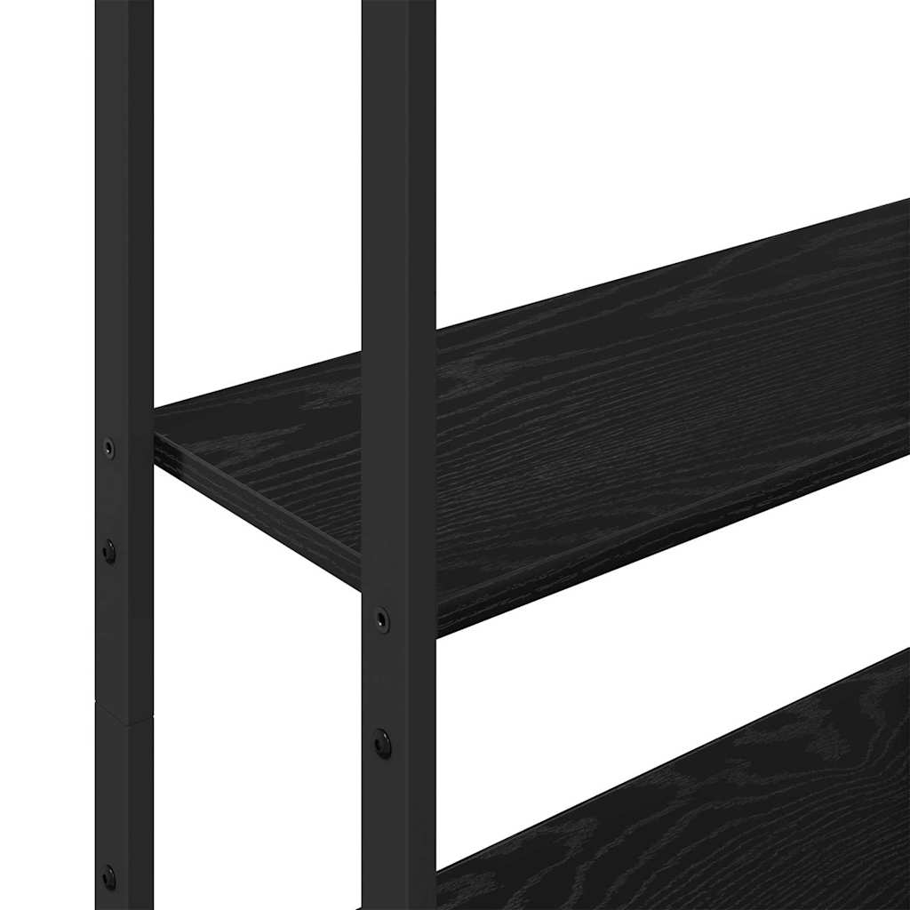 Könyvespolc 6 szintes 60 x 24 x 161 cm Szerelt Fa Fekete tölgy