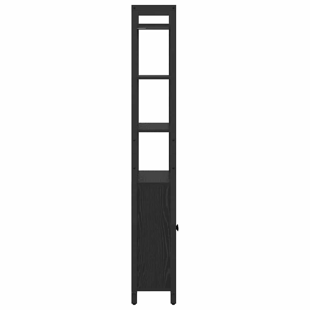 Könyvespolc 6 szintes 60 x 24 x 161 cm Szerelt Fa Fekete tölgy